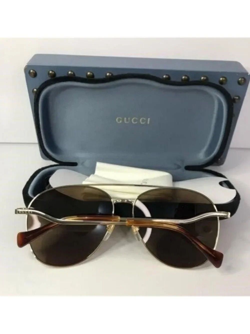 💯 - New Authentic Gucci Brown Pilot Ladies Sunglasses GG0969S 002 - Picture 6 of 12